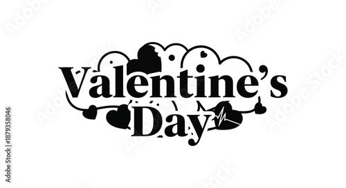 a stylized valentine s day graphic design with heart shapes and decorative elements a lovely silhouette