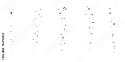 set water black bubble white oxygen air isolated on a white background. underwater clear liquid with bubbles flowing up to the water surface. Drop soda air in water.