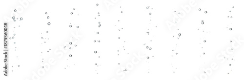 set water black bubble white oxygen air isolated on a white background. underwater clear liquid with bubbles flowing up to the water surface. Drop soda air in water.