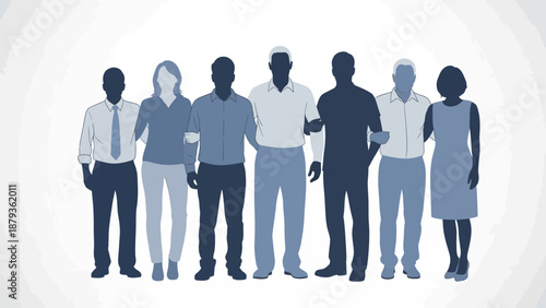 A diverse group of people standing together with arms around each other, symbolizing unity and support.