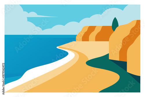  Great Ocean Road Coastal Landscape Vector