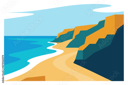  Great Ocean Road Coastal Landscape Vector