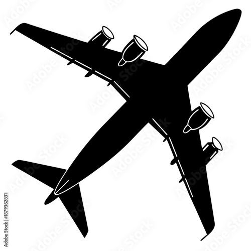 Silhouette of a commercial airplane