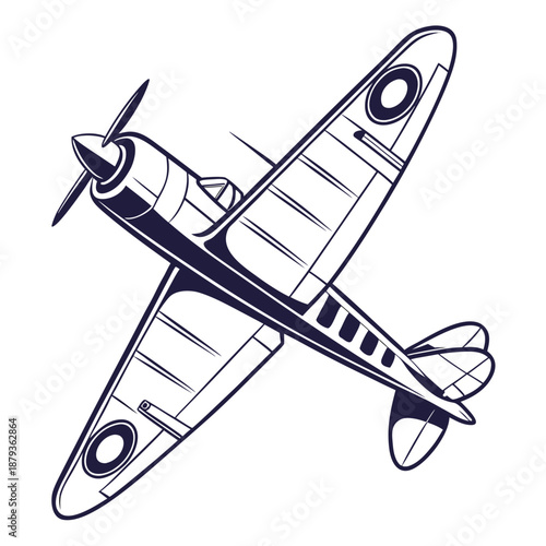 Vintage airplane illustration