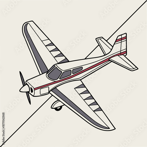 Illustrated propeller airplane