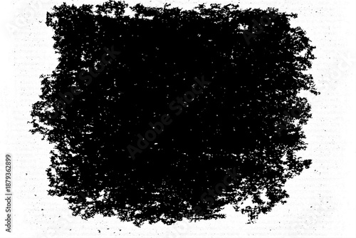 grunge texture frame with rough, distressed black edges surrounding a large blank white center. The border appears worn, splattered, and scratched, resembling ink smudges, paint erosion, and vintage.