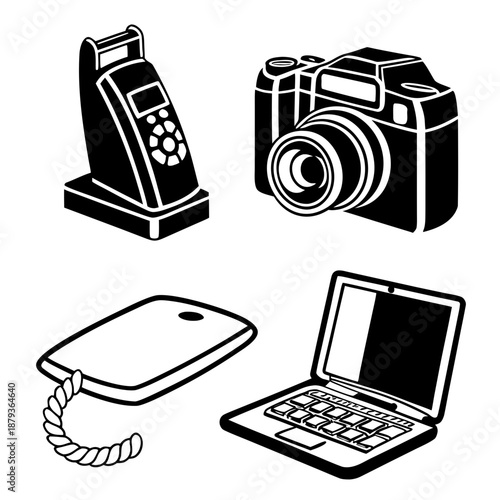 Vintage technology icons