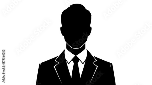 Silhouette of a man in a suit and tie, representing a professional or businessman.