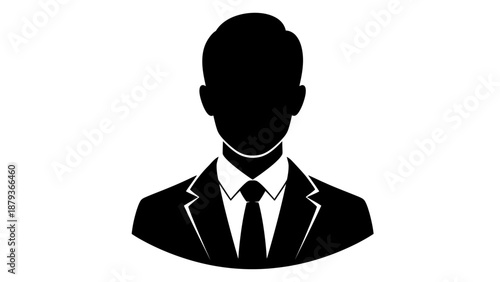 Silhouette of a man in a suit and tie, representing a professional or businessman.