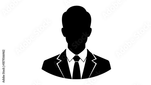Silhouette of a man in a suit and tie, representing a professional or businessman.