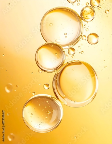 Golden Bubbles Floating - A Study in Light and Texture.
