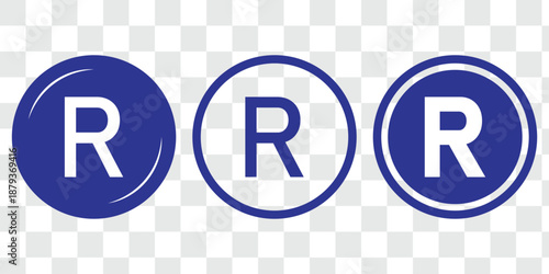 Registered trademark symbol icons. Vector illustration.
