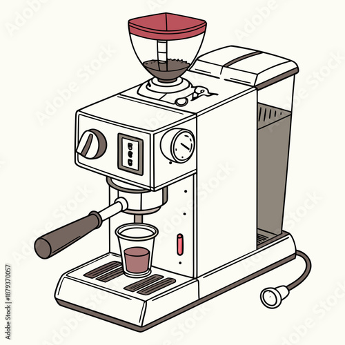 Illustrated espresso machine