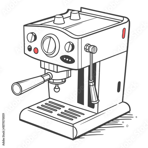 Illustrated espresso machine