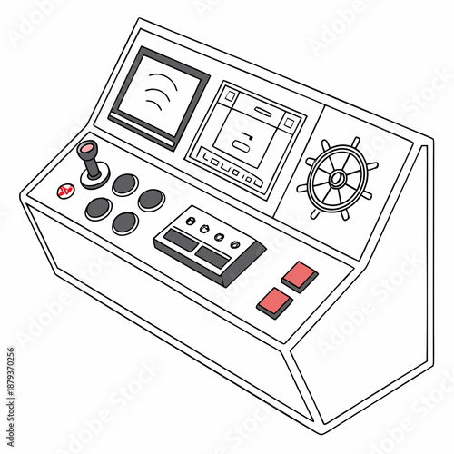 Control panel with various gauges and buttons