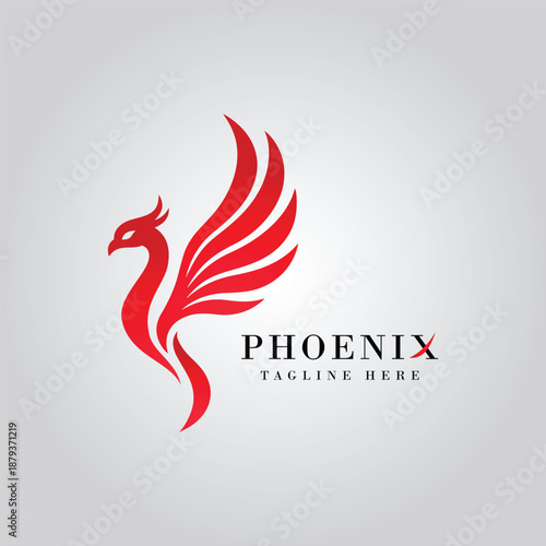 Illustration vector of phoenix logo, elegant logo bird or flying phoneix editable format 