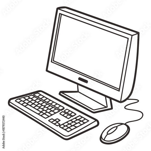 Illustrated computer workstation