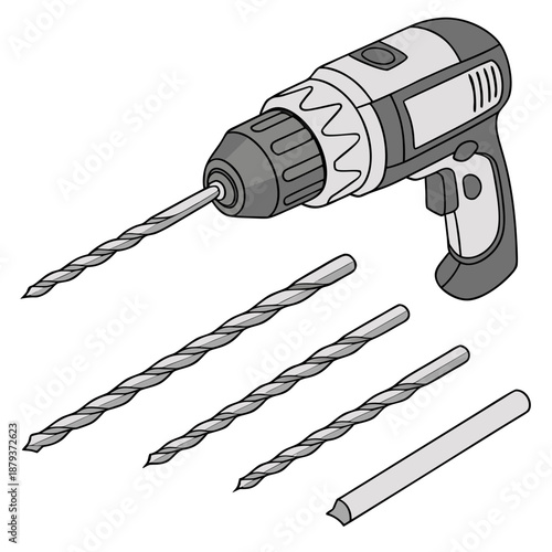 Electric drill with drill bits