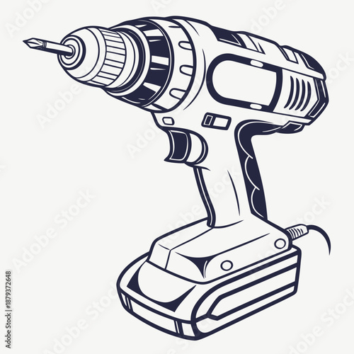 Illustrated electric drill