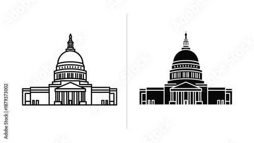 United states capitol building vector illustration