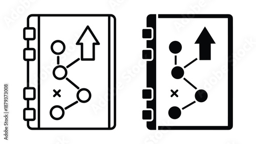 Graphical representation of data on notebook pages