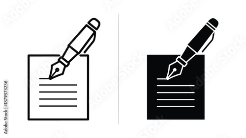 Signing document with fountain pen