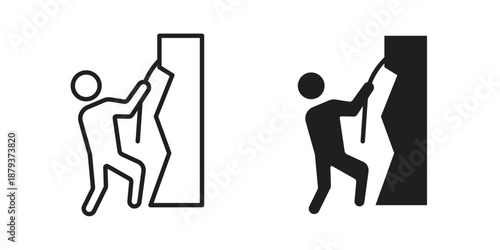 People Climbing icons for web design set in black stroke and solid style. EPS10