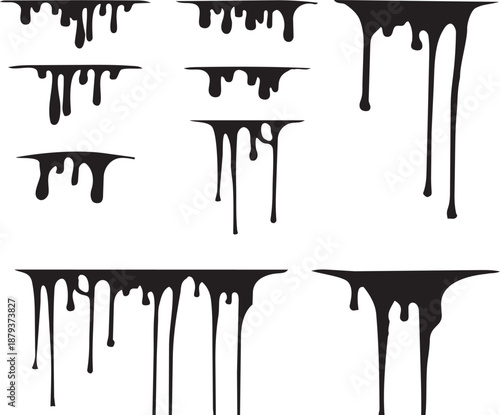 Black paint drips white liquid