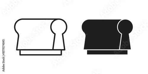 Print screen icons for web design set in black stroke and solid style. EPS10