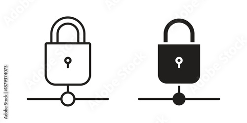 Private network icons for web design set in black stroke and solid style. EPS10
