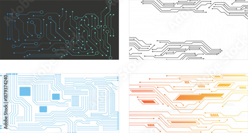  Abstract web design banner. High tech futuristic technology background. Technology background collection.