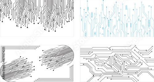  Abstract web design banner. High tech futuristic technology background. Technology background collection.