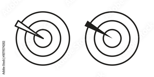 Radar detection icons for web design set in black stroke and solid style. EPS10