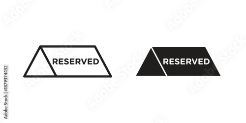 Reservation icons for web design set in black stroke and solid style. EPS10