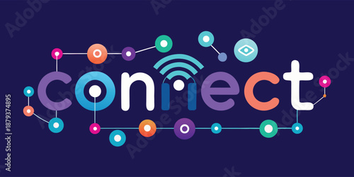 A vibrant and dynamic connect logo with rounded letters, perfect for representing transformation and innovation in technology and communication.
