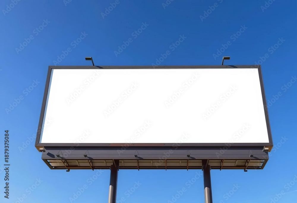 Obraz premium Giant blank billboard against a clear blue sky, rural, message