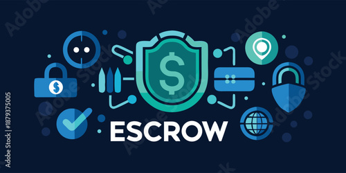 Professional escrow logo with a modern, rounded design, conveying security and financial transformation
