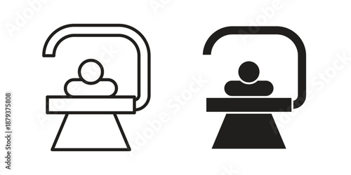 Solarium icons for web design set in black stroke and solid style. EPS10