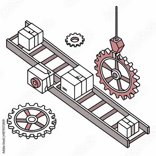 Mechanical gear system illustration