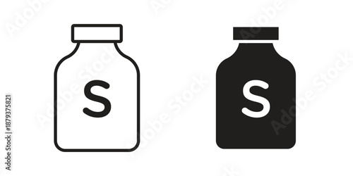 Solvent icons for web design set in black stroke and solid style. EPS10
