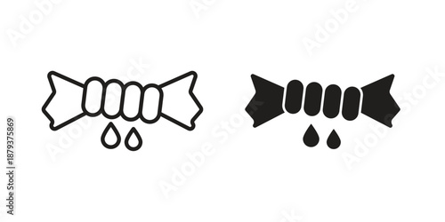 Squeeze icons for web design set in black stroke and solid style. EPS10