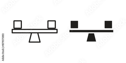 Stability icons for web design set in black stroke and solid style. EPS10