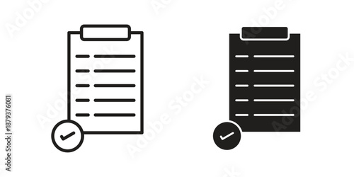 Survey icons for web design set in black stroke and solid style. EPS10