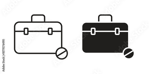 Unemployment icons for web design set in black stroke and solid style. EPS10