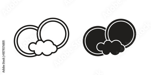 Washing dishes icons for web design set in black stroke and solid style. EPS10