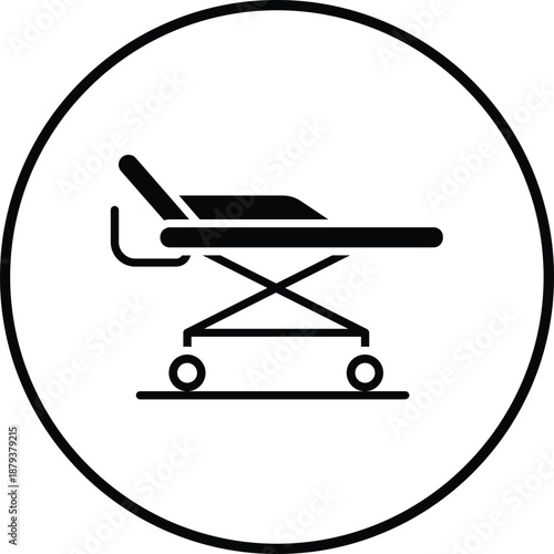 Hospital Bed Medical Equipment Icon for Healthcare Settings