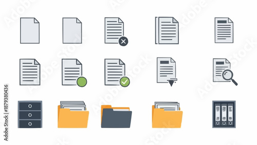 Document Icons and Folders for Organization and Data Management.