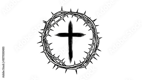 Crown of Thorns with Cross Symbolizing Sacrifice and Faith.