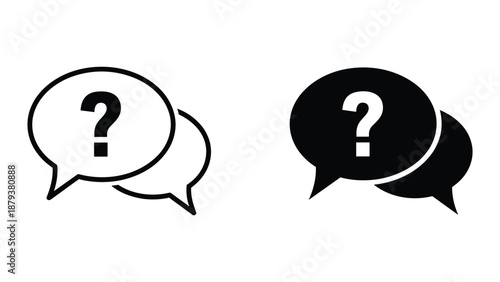 Question mark in speech bubble icon