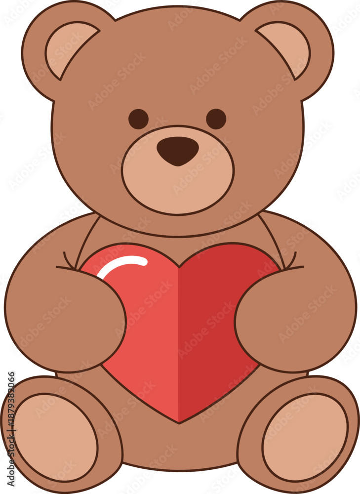 Fototapeta premium Brown Teddy Bear Holding a Red Heart stuffed animal